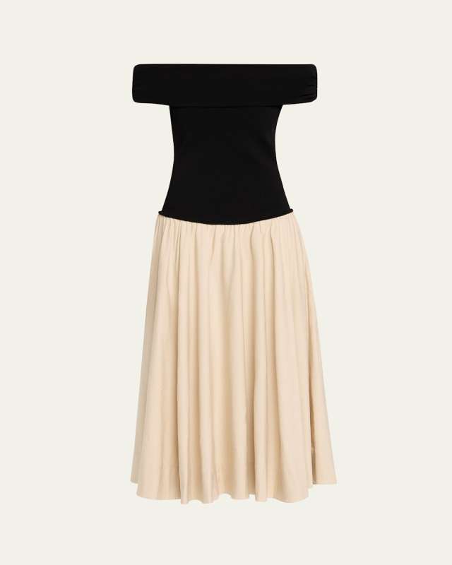 Adaline Off-The-Shoulder Drop-Waist Dress